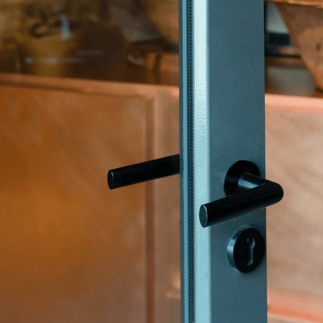 FORMANI PVD coated door handle in satin black 